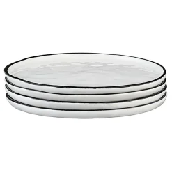 4 Assiettes en Grès Pure blanc neige - D.16 cm