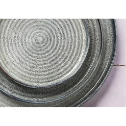 6 Assiettes en Grès Zen gris/bleu - D.17 cm