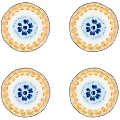 4 Assiettes en Porcelaine Napoli multicolores - D.20 cm