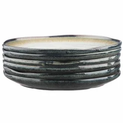 6 Assiettes Genesis bleu/gris kaki - D.27 cm