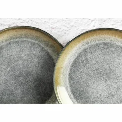 6 Assiettes Genesis bleu/gris kaki - D.27 cm