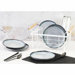 6 Assiettes Genesis bleues - D.20.5 cm