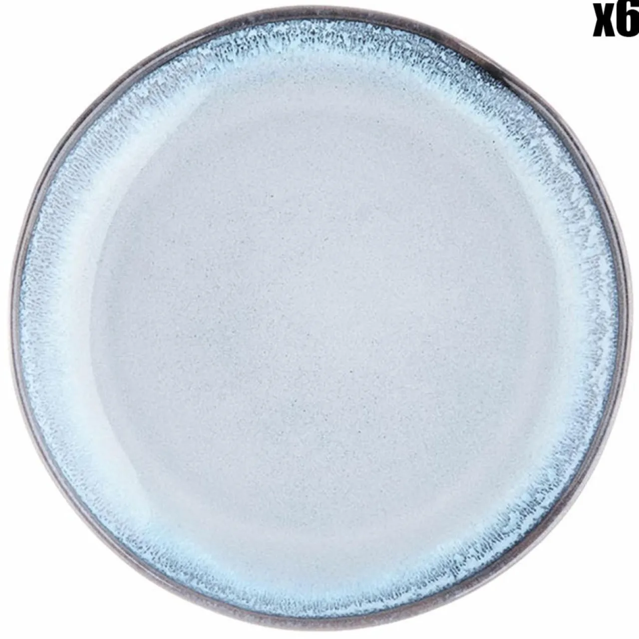 6 Assiettes Genesis bleues - D.20.5 cm