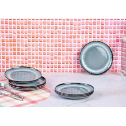 6 Assiettes Genesis bleues - D.16 cm