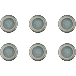 6 Assiettes Genesis bleu/gris/kaki - D.10 cm