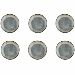 6 Assiettes Genesis bleu/gris kaki - D.20.5 cm