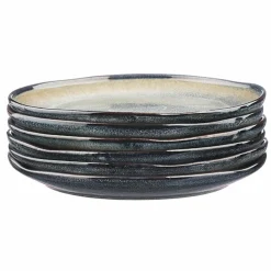 6 Assiettes Genesis bleu/gris kaki - D.20.5 cm