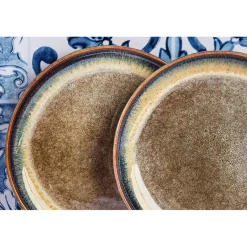 6 Assiettes Genesis marron volcanique - D.16 cm