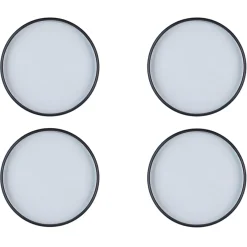 4 Assiettes Gourmet blanc granité/noir onyx - 28x28x3 cm