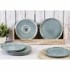 6 Assiettes Magma bleues - D.20 cm