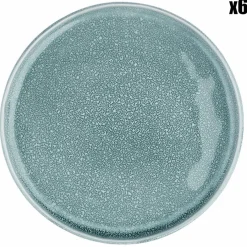 6 Assiettes Magma bleues - D.20 cm