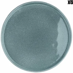 6 Assiettes Magma bleues - D.27 cm