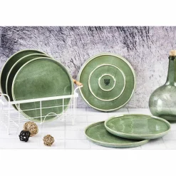 6 Assiettes Magma vertes - D.27 cm