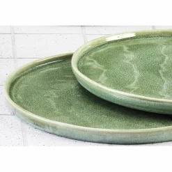 6 Assiettes Magma vertes - D.27 cm