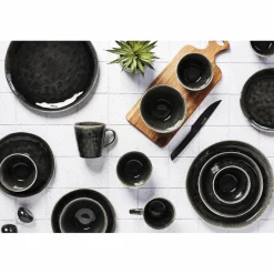 6 Assiettes Moon noires - D.21 cm