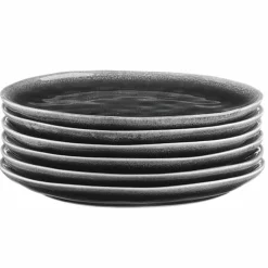 6 Assiettes Moon noires - D.21 cm