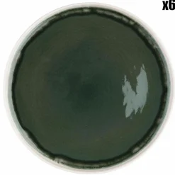 6 Assiettes Oxygen gris/vert bouteille/beige - D.27 cm