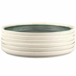 6 Assiettes Oxygen gris/vert bouteille/beige - D.27 cm