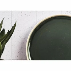 6 Assiettes Oxygen gris/vert bouteille/beige - D.27 cm