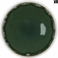 6 Assiettes Oxygen gris/vert bouteille/beige - D.21.5 cm