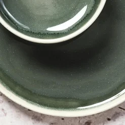 6 Assiettes Oxygen gris/vert bouteille/beige - D.21.5 cm