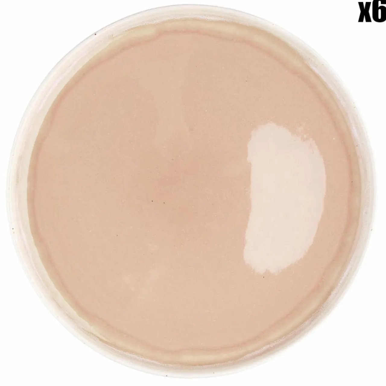 6 Assiettes Oxygen rose poudre/beige - D.27 cm