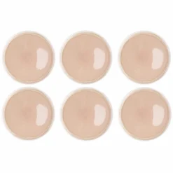 6 Assiettes Oxygen rose poudre/beige - D.27 cm