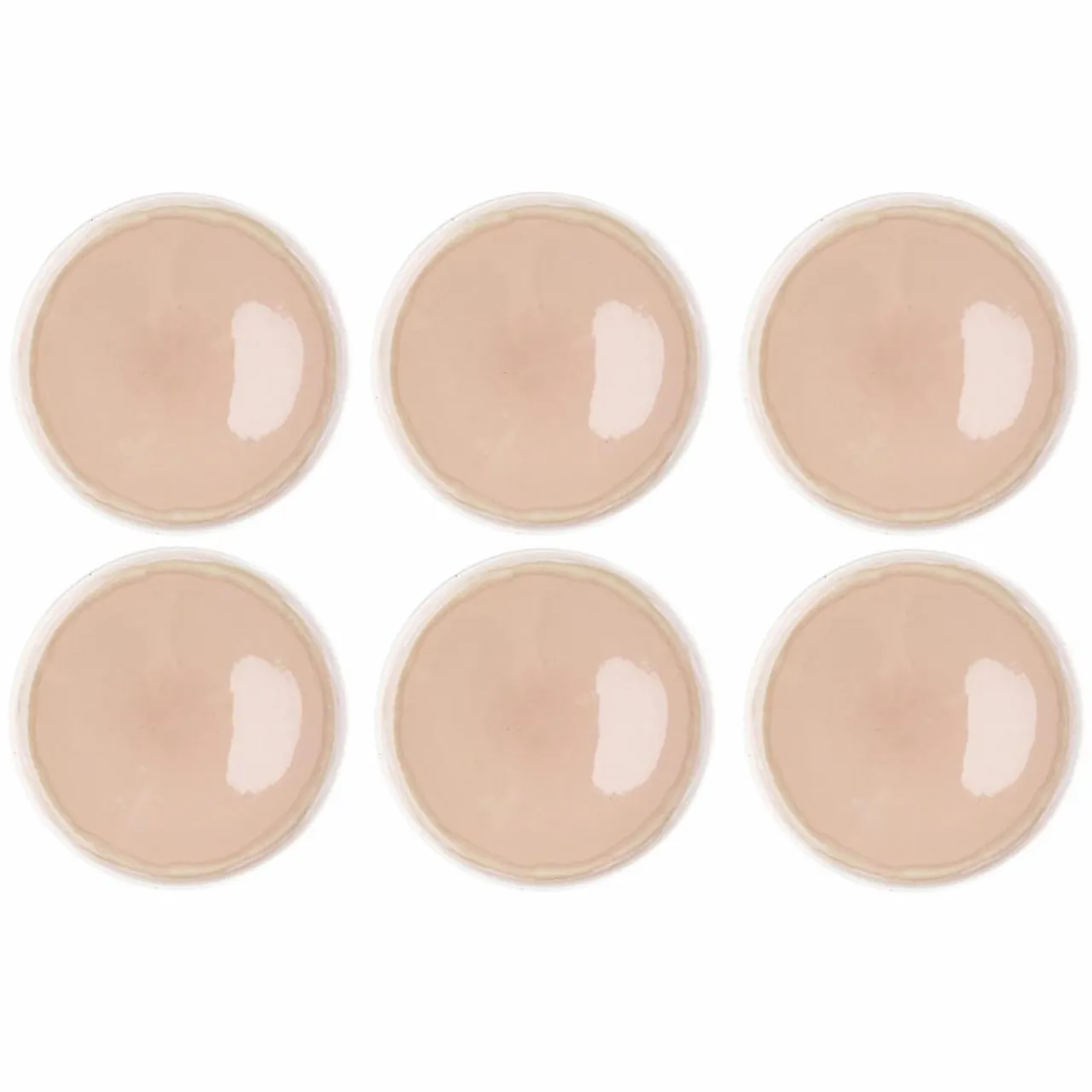 6 Assiettes Oxygen rose poudre/beige - D.27 cm