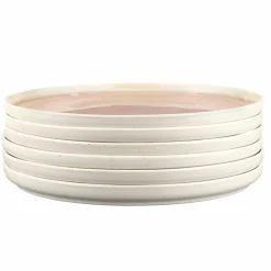 6 Assiettes Oxygen rose poudre/beige - D.27 cm