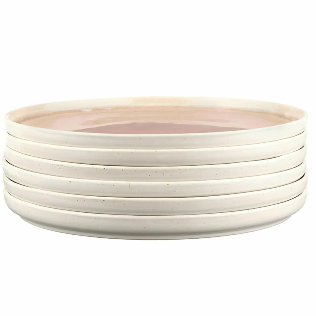6 Assiettes Oxygen rose poudre/beige - D.27 cm