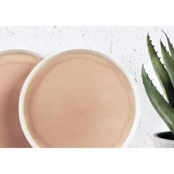 6 Assiettes Oxygen rose poudre/beige - D.21.5 cm