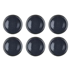 6 Assiettes plates en Grès Iris bleu foncé - D.26 cm