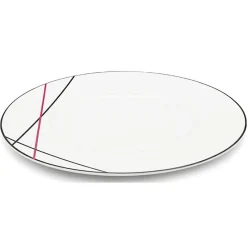 6 Assiettes plates en Porcelaine Bistrot chef blanches - D.29 cm