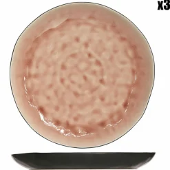 3 Assiettes plates Laguna roses - D.26.5 cm