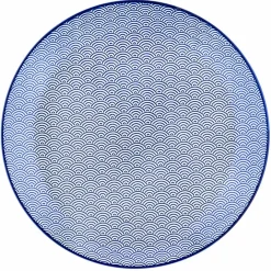 6 Assiettes plates Pattern Dark blue bleu foncé - D.26 cm