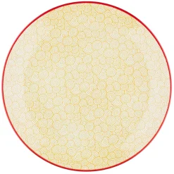 6 Assiettes plates Pattern Color bleu clair/rouge/jaune - D.26 cm