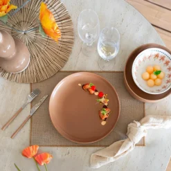 6 Assiettes PlatesArita 27Cm En GrèsMarron