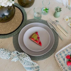 6 Assiettes PlatesArita 27Cm En Grès Gris