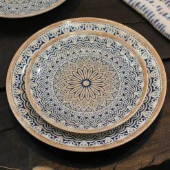 6 Assiettes PlatesByzance 27Cm EnPorcelaine