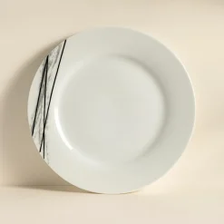 6 Assiettes PlatesCarbone 27Cm EnPorcelaine Blanc