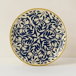 6 Assiettes PlatesHéraclée 27Cm En GrèsDécor Bleu