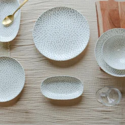 6 Assiettes PlatesJasmin 27Cm EnPorcelaine Blanc