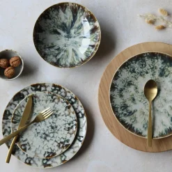 6 Assiettes PlatesMaka 27Cm En Porcelaine