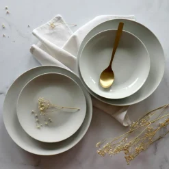 6 Assiettes PlatesMetropolitan 27Cm EnPorcelaine Blanche