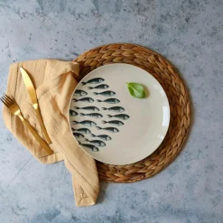 6 Assiettes PlatesPescare 26.5Cm EnPorcelaine Blanche