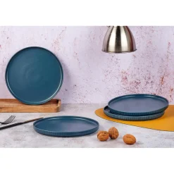 4 Assiettes Scandi bleu marine - D.21 cm
