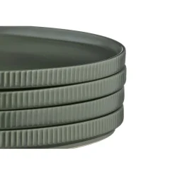 4 Assiettes Scandi vert olive - D.21 cm