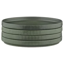 4 Assiettes Scandi vert olive - D.16 cm