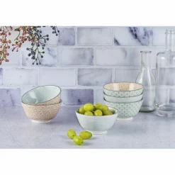 6 Bols apéritif Pattern Pastel rose pastel/bleu pastel/vert pastel - D.12 cm