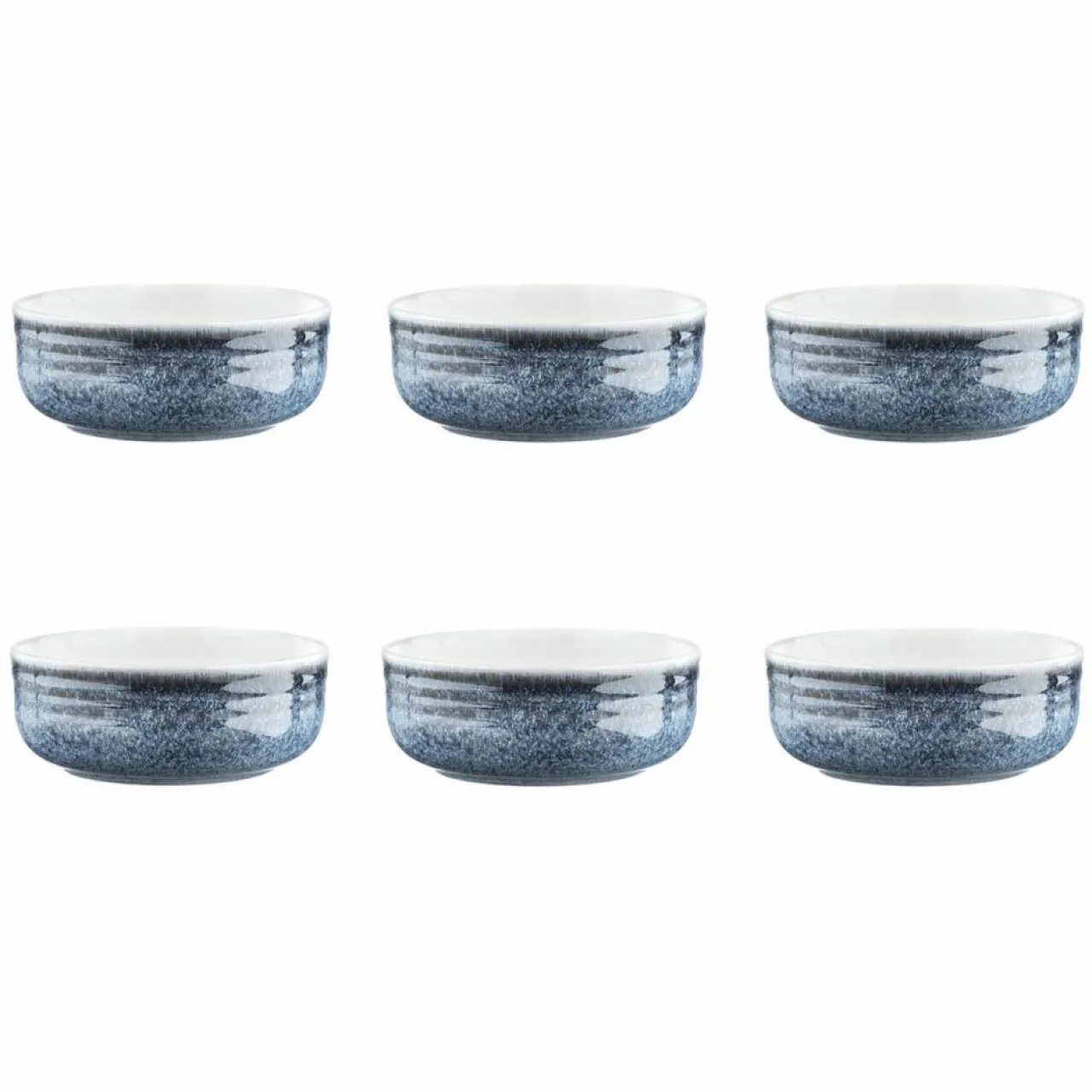 6 Bols Cosmos bleu/blanc nacré - D.15.5 cm